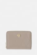 Tory Burch portfel damski skórzany Charlie beżowy 186098