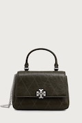 Tory Burch geantă crossbody pentru femei din piele Charlie verde 186032