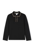 BOSS longsleeve dziecięcy bawełniany czarny J53379