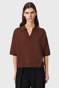 AllSaints polo damskie z wełną BERN brązowe W009KF