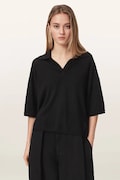 AllSaints polo pentru femei cu lână BERN negru W009KF
