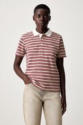 A.P.C. courtes rayee GOTS polo bawełniane damskie beżowe COHMZ.F26572