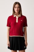 adidas Originals polo swetrowe damskie z wiskozą Cable Knit czerwone KR7060