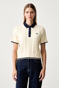 adidas Originals polo damskie z wiskozą Cable Knit Cali żółte KT1862