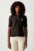 Twinset polo swetrowe damskie z wełną brązowe 262LI3BBB