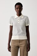 A.P.C. polo swetrowe damskie bawełniane polo aline beżowe COHLP.F23509