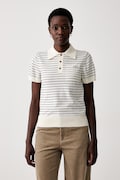 A.P.C. polo swetrowe damskie bawełniane polo aline beżowe COHLP.F23509
