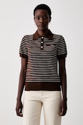 A.P.C. polo swetrowe damskie bawełniane polo aline brązowe COHLP.F23509