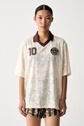 adidas polo damskie ażurowe x Farm Rio beżowe KR0239