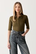 Gestuz polo damskie bawełniane z elastanem GZdrew zielone 10910593