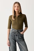 Gestuz polo damskie bawełniane z elastanem GZdrew zielone 10910593