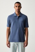 Armani Exchange polo męskie bawełniane niebieskie XM001286 AF10366