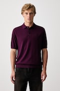 Fred Perry polo swetrowe męskie bawełniane fioletowe K9725