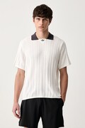 adidas Originals πλεκτό μπλουζάκι πόλο ανδρικό βαμβακερό Cable Knit λευκό KR9765