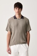 adidas Originals πλεκτό μπλουζάκι πόλο ανδρικό βαμβακερό Cable Knit πράσινο KR6490