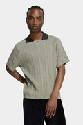adidas Originals svetr s polo límečkem pánský bavlněný Cable Knit zelený KR6490
