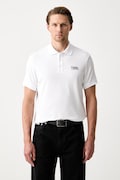 Karl Lagerfeld polo da uomo in cotone con elastan bianco 500235.745780
