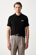 Karl Lagerfeld polo da uomo in cotone con elastan nero 500235.745780