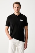 Karl Lagerfeld polo da uomo in cotone con elastan nero 500235.745780