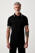 Karl Lagerfeld polo pánské bavlněné černé 563200.745080