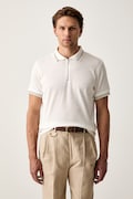 Karl Lagerfeld polo męskie bawełniane beżowe 563201.745005