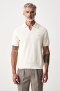 Tommy Hilfiger тениска с яка мъжка от памук бежова MW0MW43243