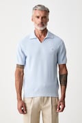 Tommy Hilfiger тениска с яка мъжка от памук синя MW0MW43243