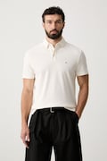 Tommy Hilfiger polo męskie bawełniane beżowe MW0MW43265
