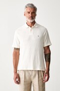 Tommy Hilfiger pletena polo majica za muškarce s lyocellom bež MW0MW43279