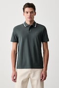 BOSS Orange polo męskie bawełniane Passerford zielone 50566185