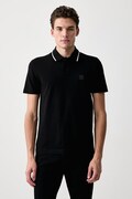 BOSS Orange polo męskie bawełniane Passerford czarne 50566185