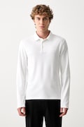 Calvin Klein maglietta a maniche lunghe da uomo in cotone bianca LV04LH240G
