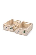 Liewood κουτί αποθήκευσης παιδικό Weston Printed Storage Box M 2-pack μπεζ LW21181