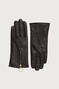 Barbour rękawiczki damskie skórzane brązowe LGL0159