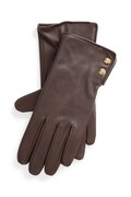 Lauren Ralph Lauren rękawiczki damskie skórzane brązowe 454833083