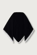 GANNI Triangular Scarf XXL szalik wełniany damski granatowy B3020272