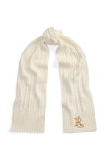 Lauren Ralph Lauren szalik damski z dodatkiem wełny beżowy 454P23506
