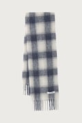Fusalp szalik z wełną alpaki CHECK SCARF granatowy K3724