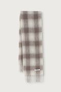 Fusalp szalik z wełną alpaki CHECK SCARF beżowy K3724