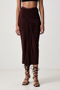 Rick Owens Lilies Anthem spódnica z wiskozą bordowa gładka LI02F2325.JVCR