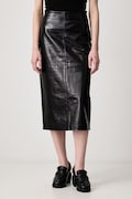 Sportmax Lappole spódnica skórzana czarna gładka 2622406012600