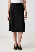 MM6 Maison Margiela spódnica z wełną czarna gładka S52ME0035-M35436