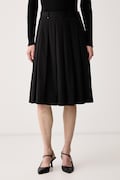 Tommy Hilfiger fustă plisată cu vâscoză neagră simplă WW0WW51588