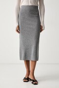 MM by Max Mara spódnica wełniana MMLSONNI szara gładka 2626306017600