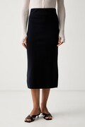 MM by Max Mara spódnica wełniana MMLSONNI granatowa gładka 2626306017600