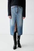 Levi's φούστα ντένιμ DECON SLIT MIDI μπλε 008AF
