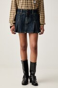Levi's φούστα κοτλέ INVERTED PLEAT MINI σκούρα μπλε απλή 0089S