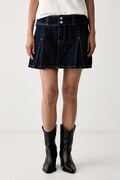 Levi's φούστα κοτλέ INVERTED PLEAT MINI σκούρα μπλε απλή 0089S