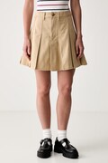Tommy Jeans spódnica rozkloszowana bawełniana beżowa DW0DW23149