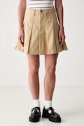 Tommy Jeans spódnica rozkloszowana bawełniana beżowa DW0DW23149